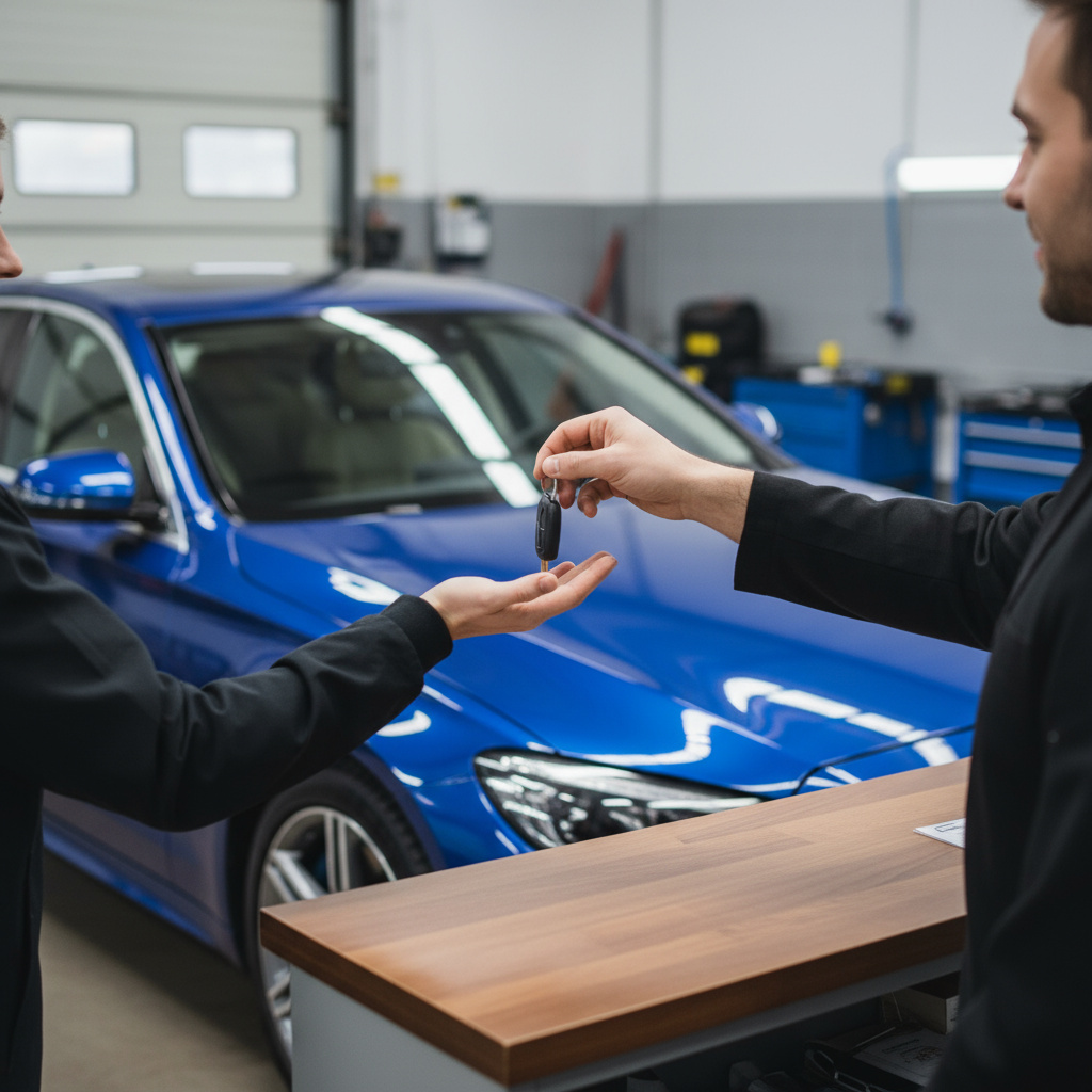 Customer vehicle handover scene